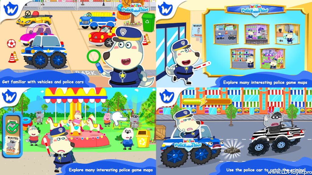 wolfoo police and thief game screenshots