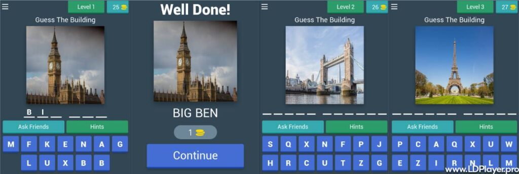 building quiz screenshots