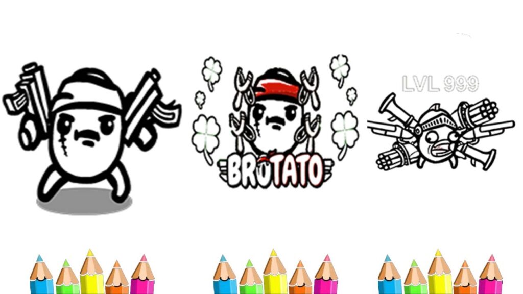 brotato shooter coloring game screenshots